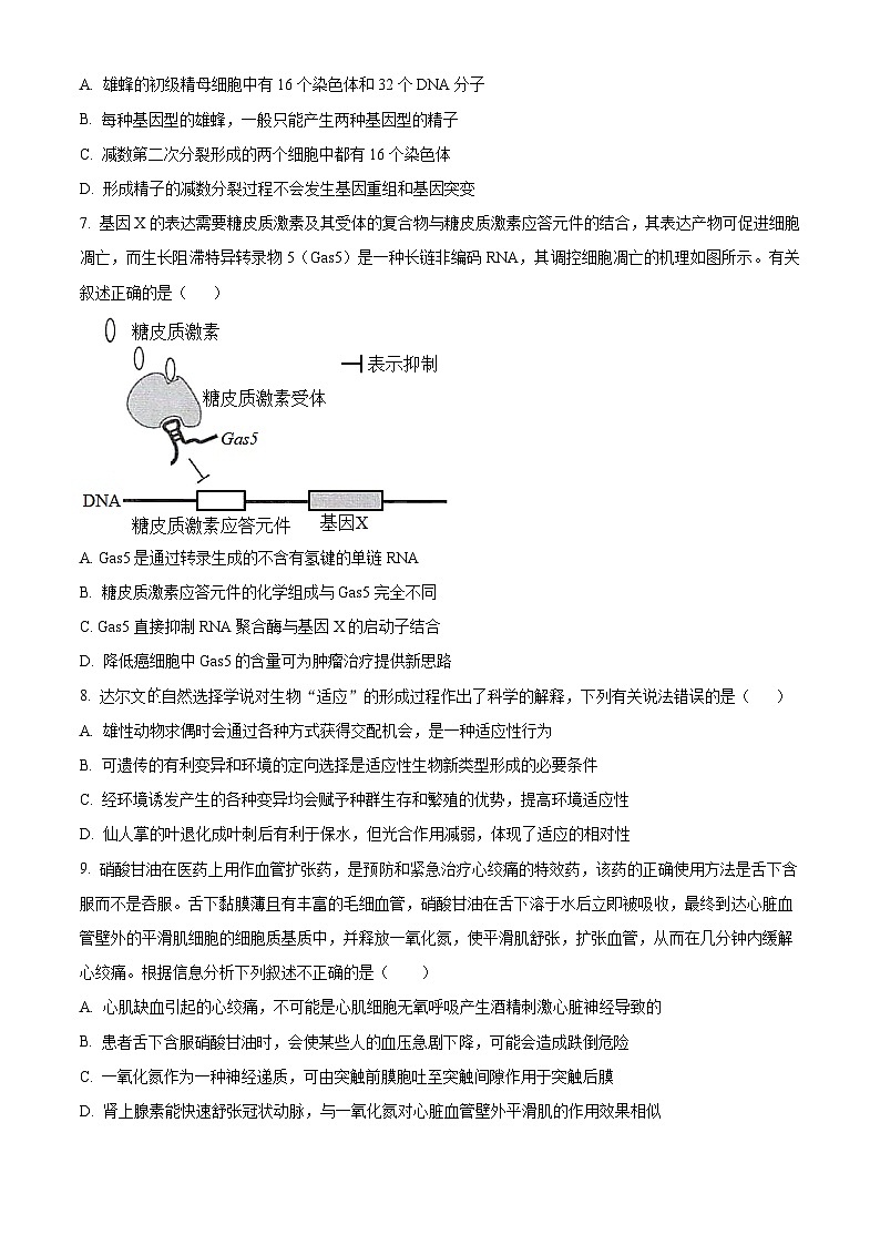 精品解析：2023届江苏省南京市九中高三考前冲刺生物试题（原卷版）第3页