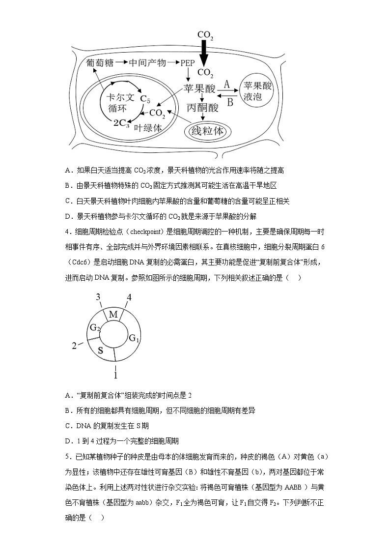 2023届江苏省南京市九中高三考前冲刺生物试题（含解析）02