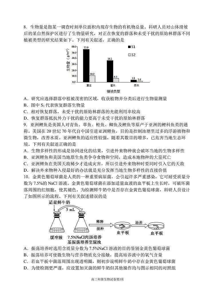 辽宁省东北育才学校高中部2023届高三下学期最后一次模拟考试+生物+PDF版含答案第3页