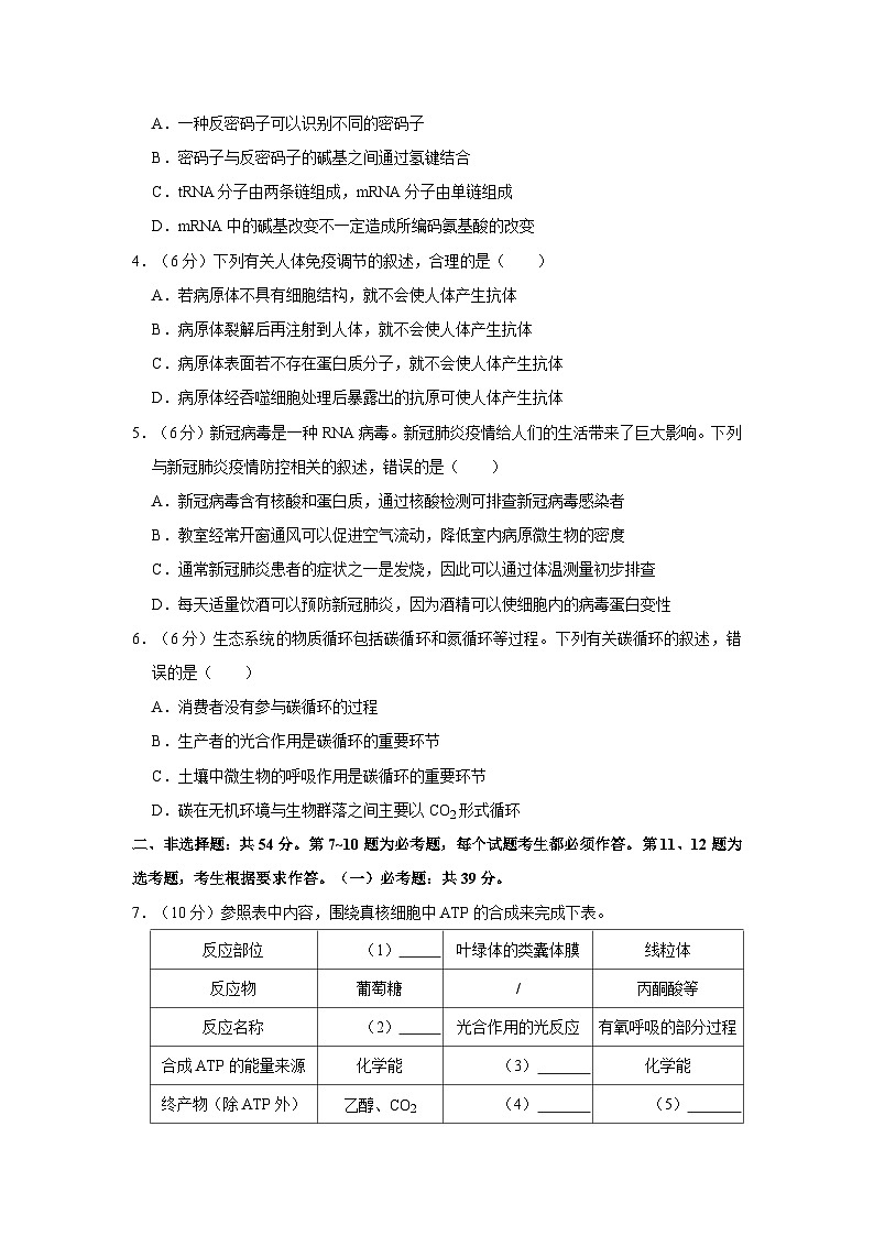 2020年全国统一高考生物试卷（新课标ⅲ）（含解析版）第2页