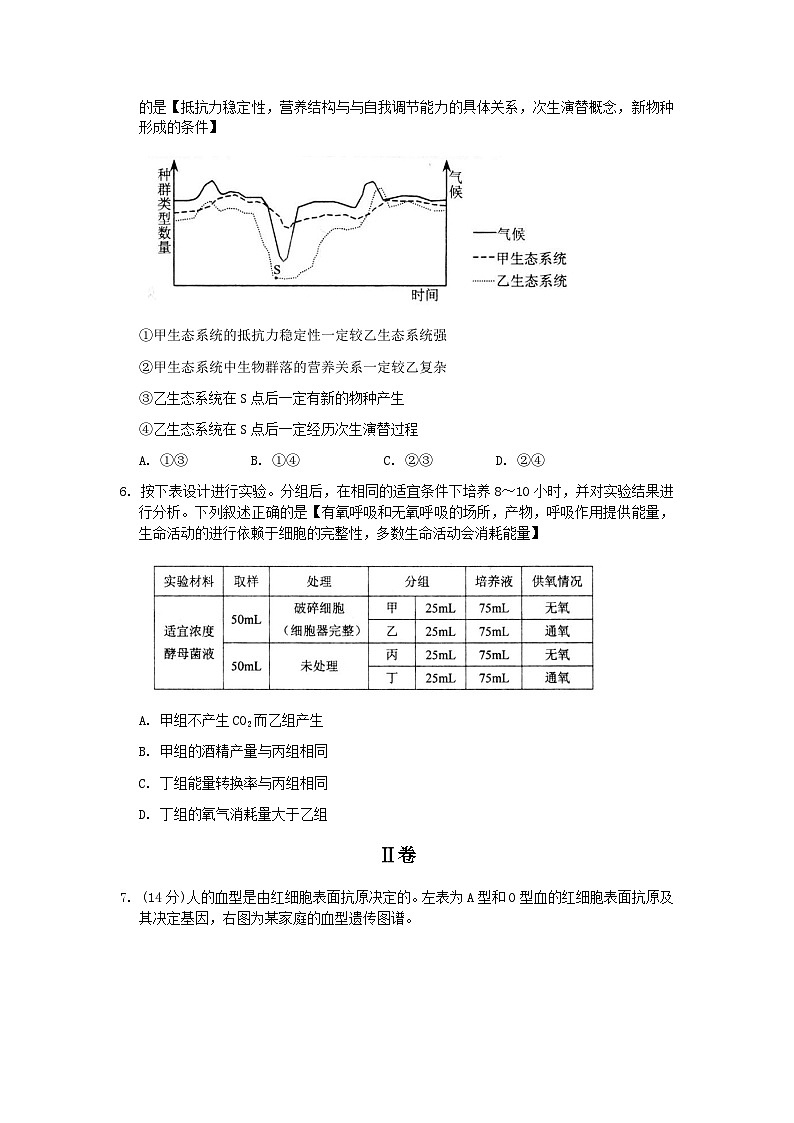 2009年天津高考生物试题及答案第2页