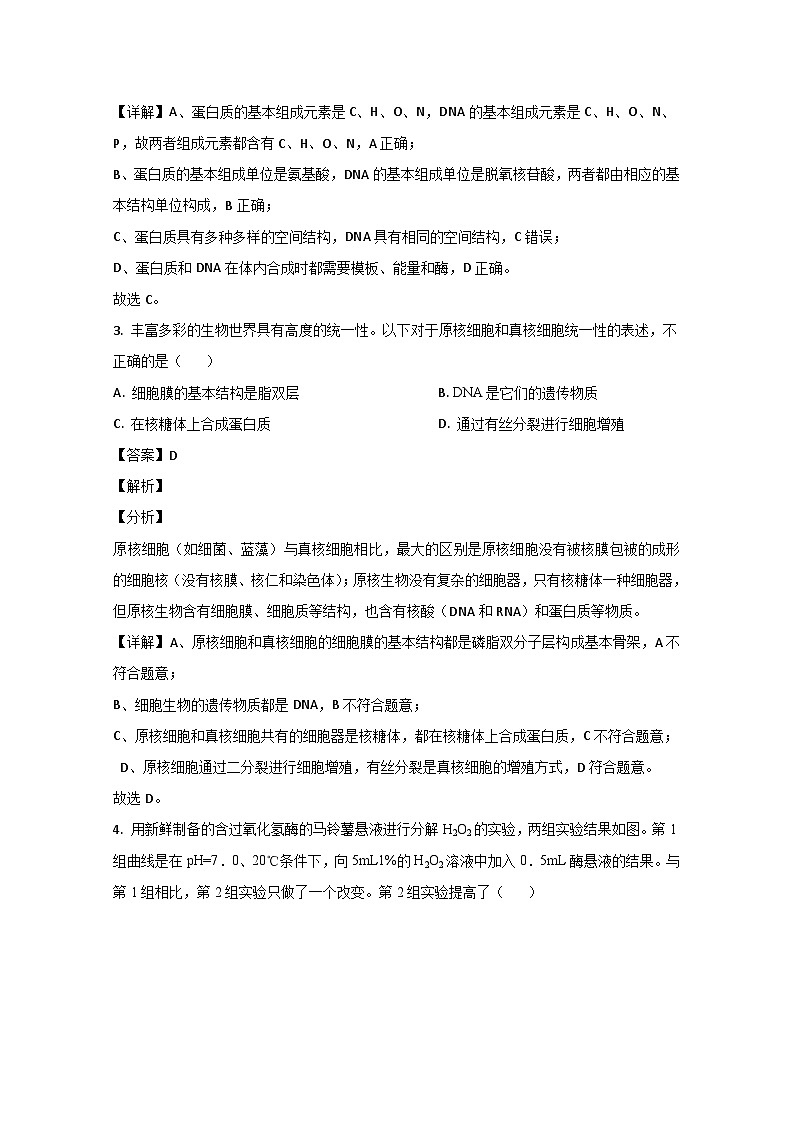 2020年北京市高考生物试卷（含解析版）02