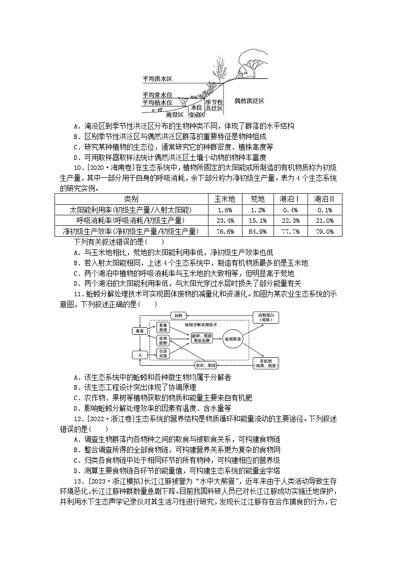 2024版新教材高考生物复习特训卷单元清通关卷九生物与环境第3页
