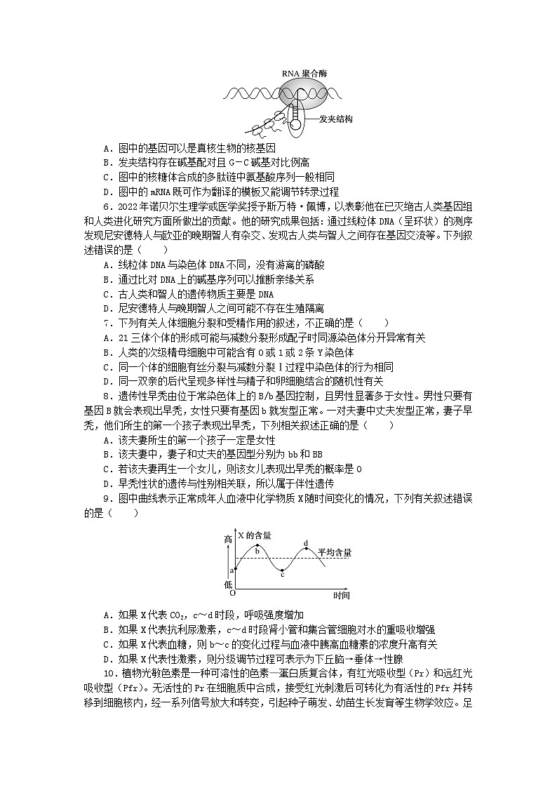 2024版新教材高考生物复习特训卷仿真模拟冲刺标准练三第2页