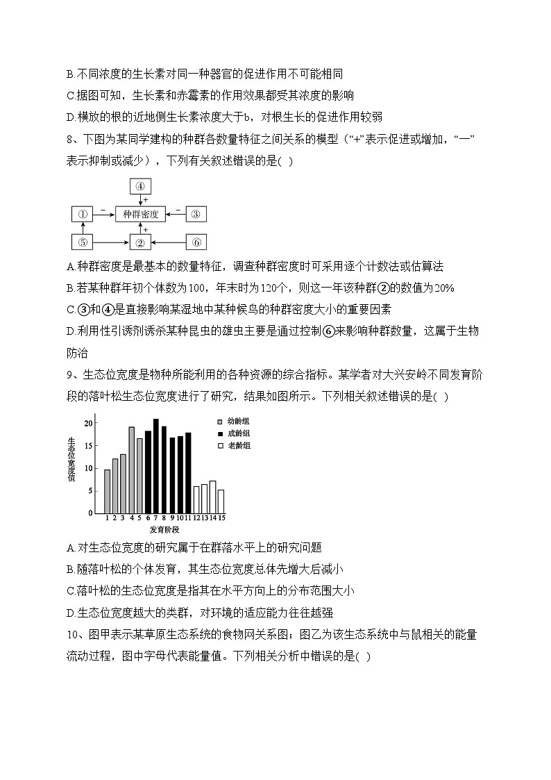 安徽省江南十校2022-2023学年高二下学期阶段联考生物试卷(含答案)03