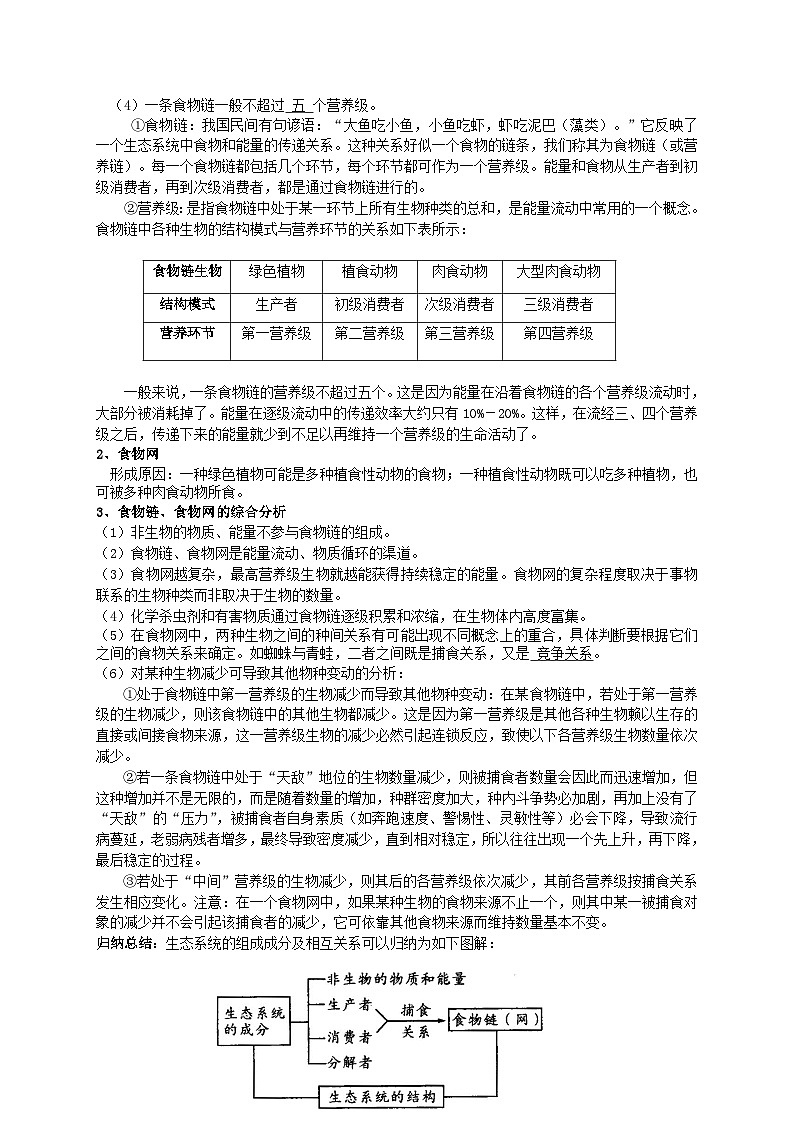 08 衡水中学高二生物预习资料——生态系统的结构第3页
