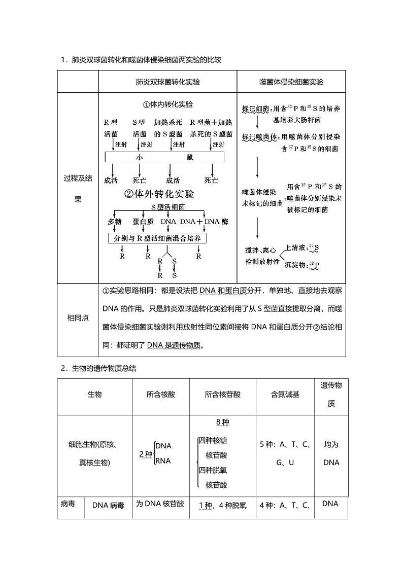 专题06 高中生物二轮专题知识点 遗传的分子基础第2页