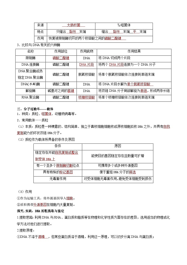 第3章 基因工程——【期末复习】高二下学期生物章节知识点梳理（人教版2019选择性必修3）02