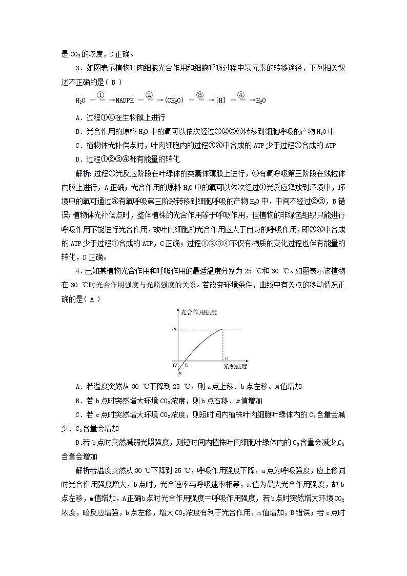 新高考适用2024版高考生物一轮总复习练案10必修1分子与细胞第三单元细胞的能量供应和利用第3讲第2课时影响光合作用的环境因素及其应用第2页