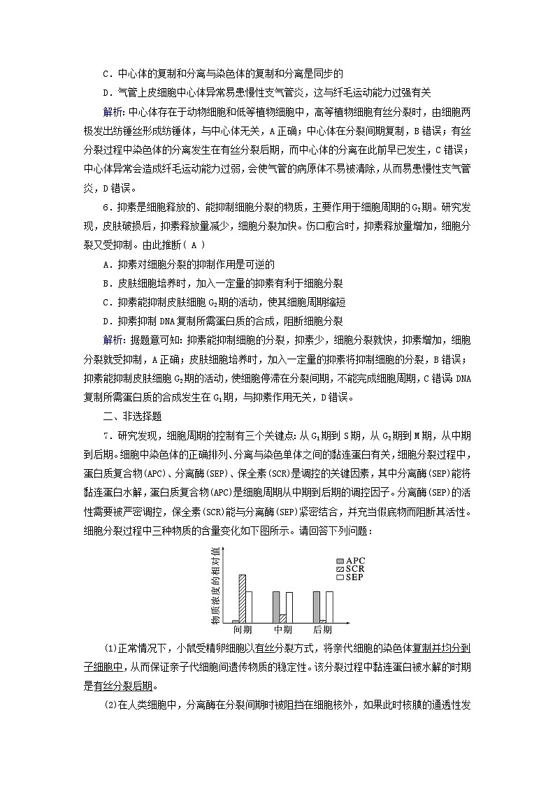 新高考适用2024版高考生物一轮总复习练案11必修1分子与细胞第四单元细胞的生命历程第1讲细胞的增殖第3页