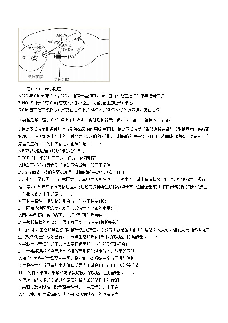 2023届广东省普通高中学业水平选择性考试冲刺压轴卷（一）生物试题(无答案)03