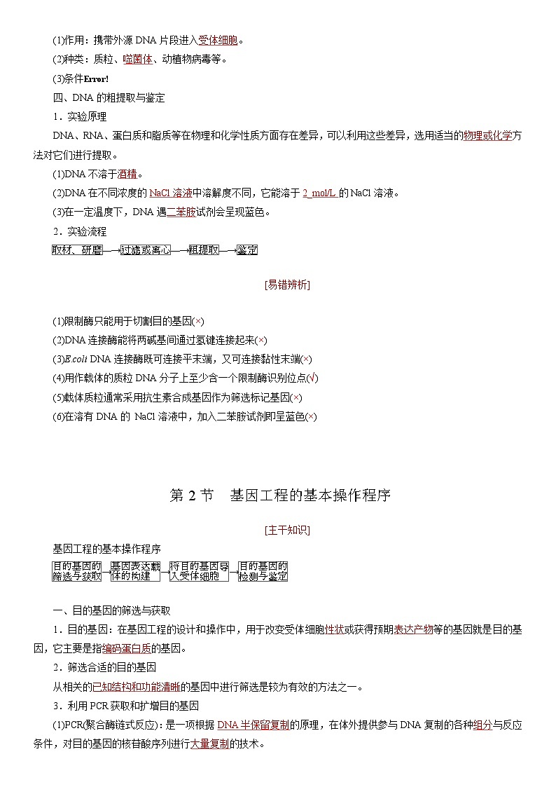 第3章 基因工程（知识点清单）——2022-2023学年高二生物下学期期末知识点精讲+训练学案+期末模拟卷第2页