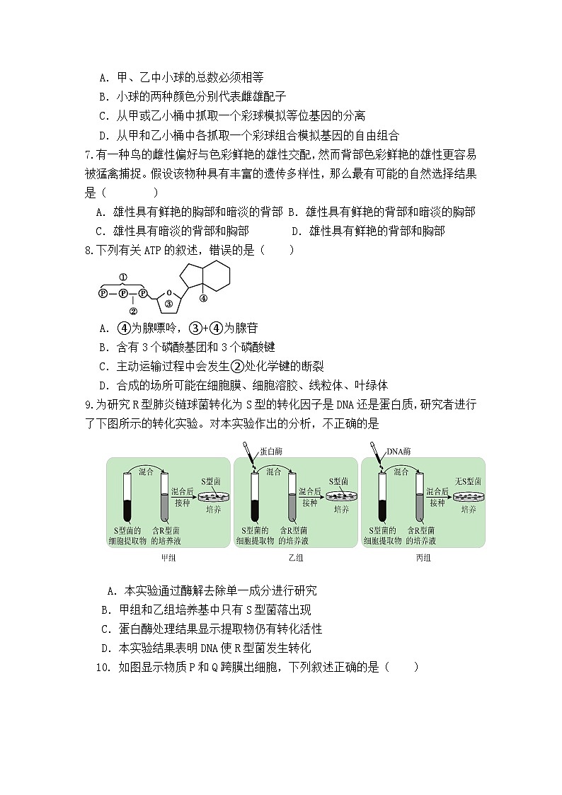 浙江省宁波至诚高级中学2022-2023学年下学期高一5月生物考试第2页