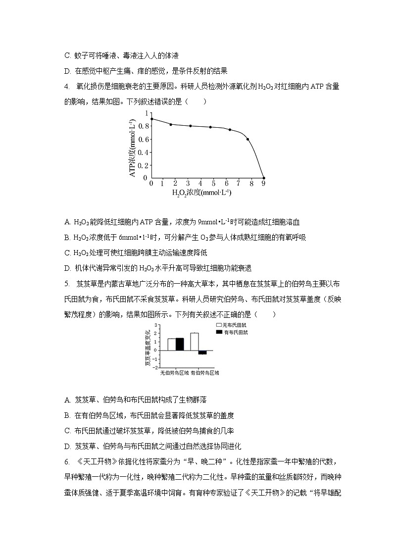2023年甘肃省张掖市高考生物联考试卷（4月份）（含解析）02