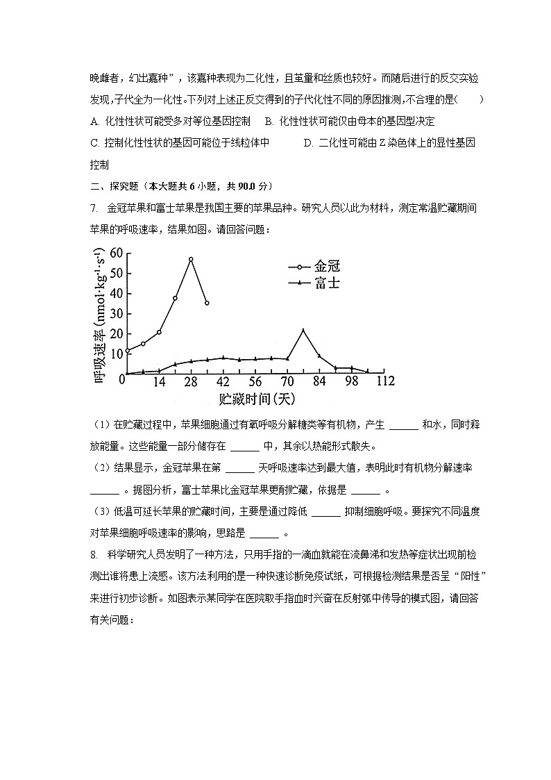 2023年甘肃省张掖市高考生物联考试卷（4月份）（含解析）03
