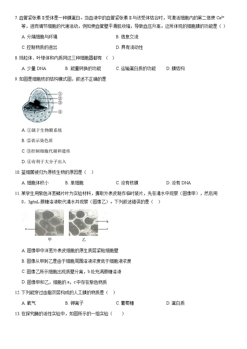 2021北京石景山高一（上）期末生物（教师版）第2页