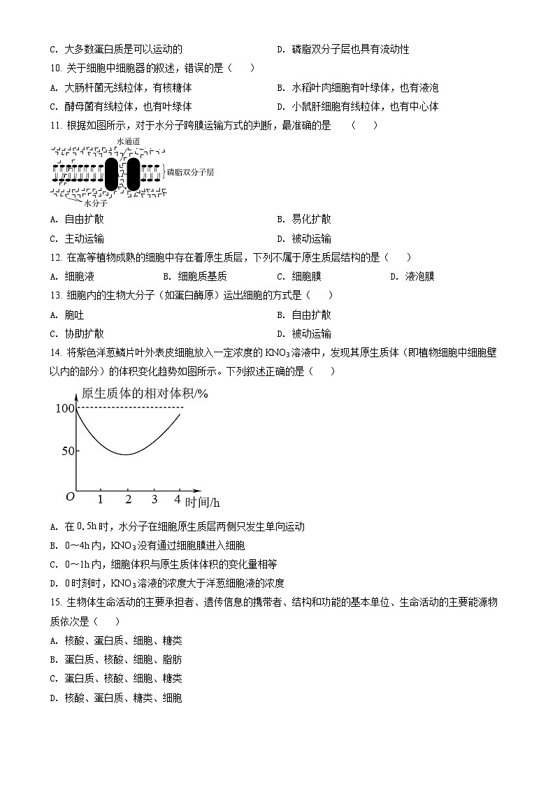 2022北京昌平临川学校高一（上）期末生物（教师版）第2页