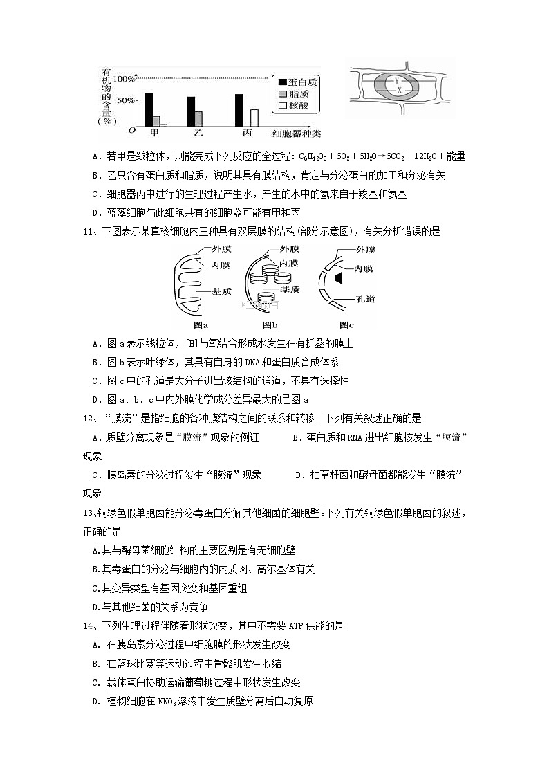 黑龙江省哈尔滨师范大学附属中学2020届高三生物9月月考试题03