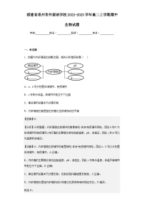 2022-2023学年福建省泉州市外国语学校高二上学期期中生物试题含解析