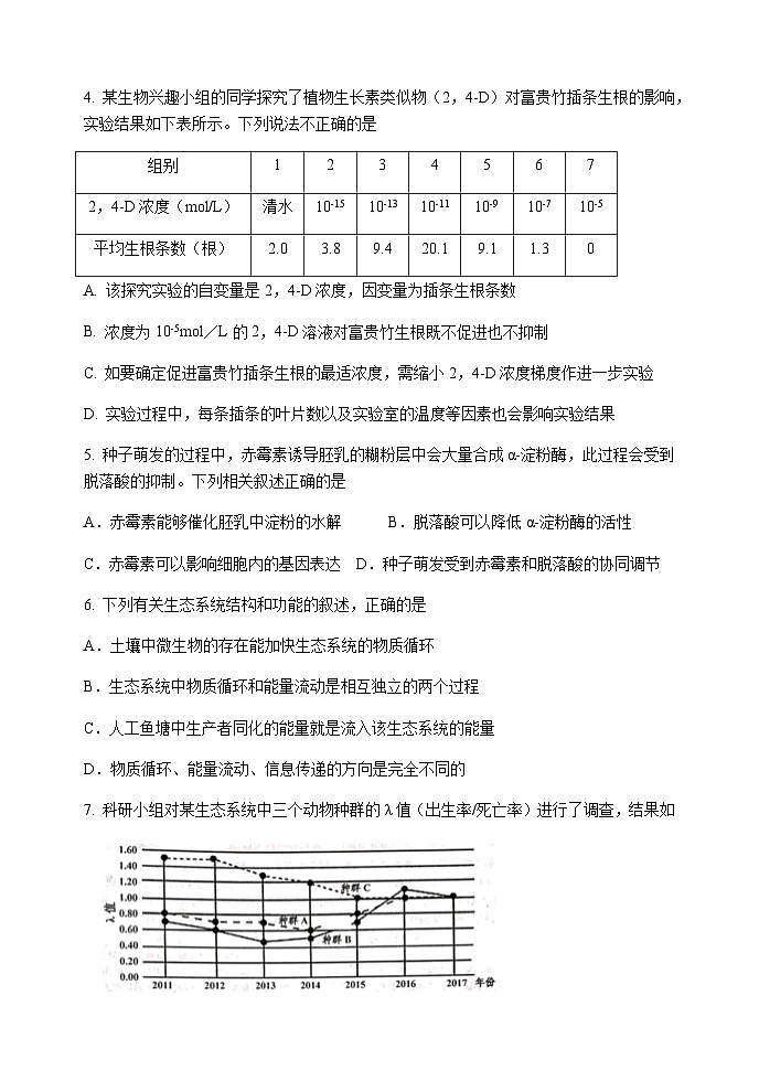 2022-2023学年江苏省扬州中学高二下学期期中考试生物（选修）含答案02