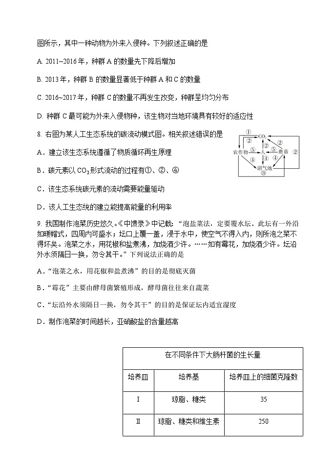 2022-2023学年江苏省扬州中学高二下学期期中考试生物（选修）含答案03