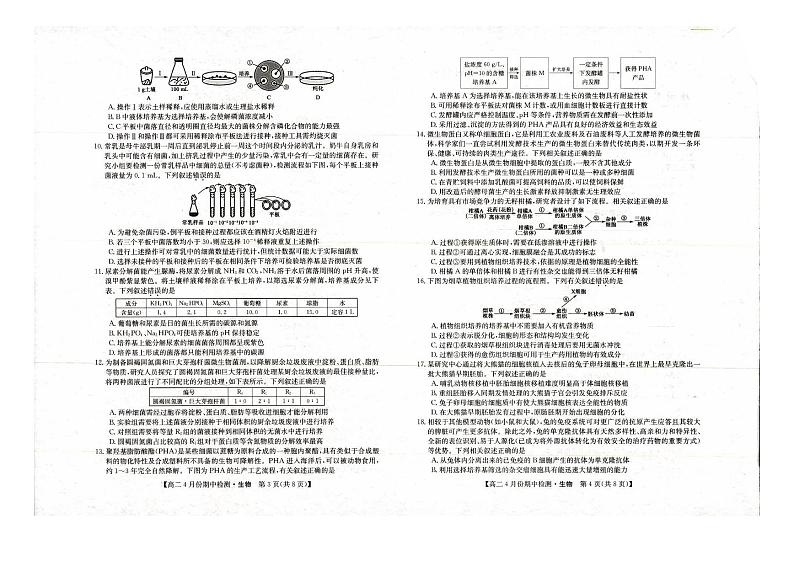 山西省教育发展联盟2022-2023年度高二4月份期中检测生物第2页