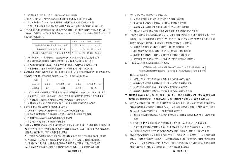 甘肃省张掖市重点中学2023届高二年级五月月考生物试卷  PDF版第2页