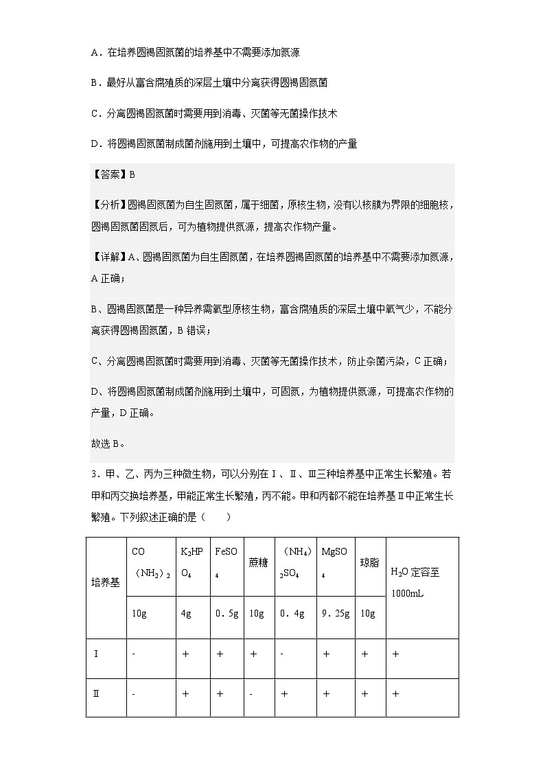 2022-2023学年江苏省淮安市洪泽湖高级中学高二下学期第一次月考生物试题含解析第2页