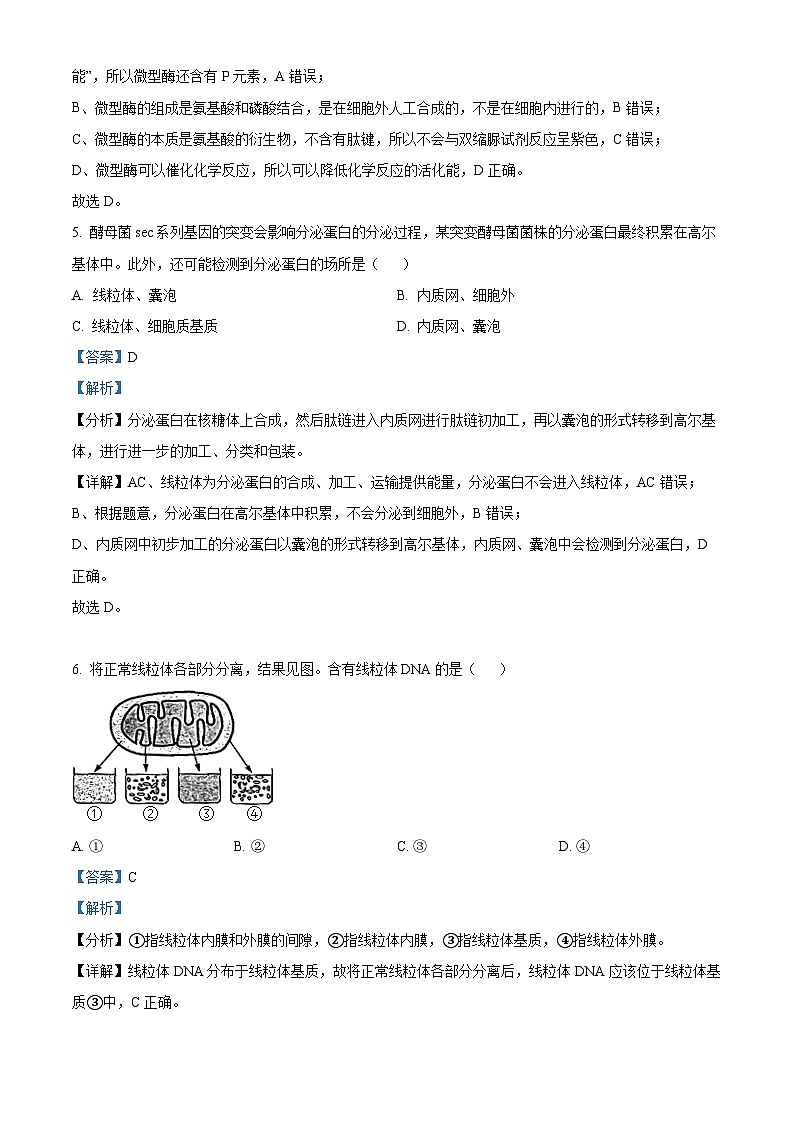 精品解析：广东省肇庆市封开县广信中学2022-2023学年高二下学期第二次月考生物试题（解析版）03