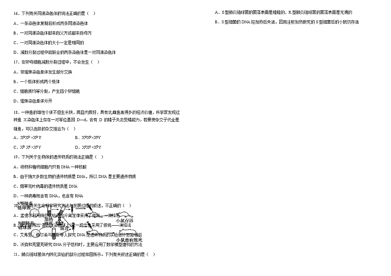 2022-2023学年黑龙江省大庆市大庆中学高一下学期5月期中生物试题含答案03