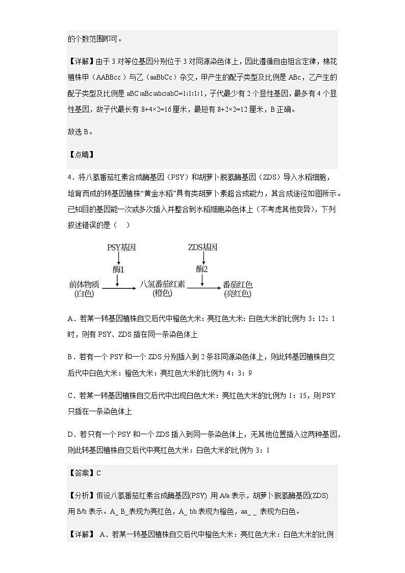 2022-2023学年天津市二十中高一下学期期中质量检测生物试题含解析03