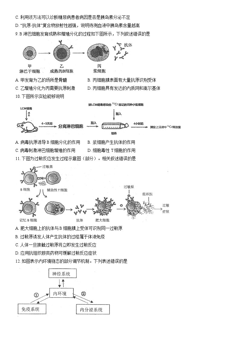 2022北京师大附中高二（上）期末生物（教师版） 试卷03