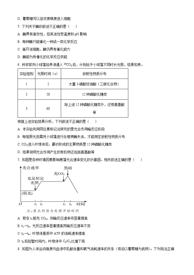 2023北京清华附中高二（上）期末生物（教师版） 试卷02