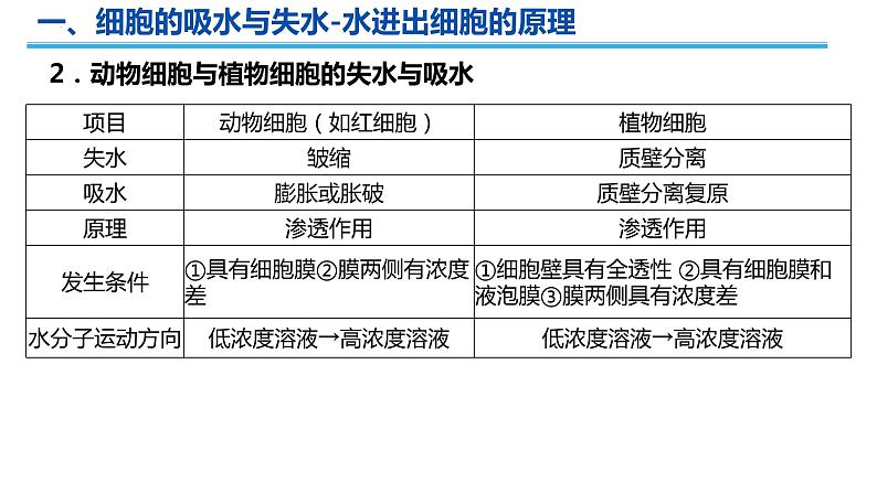 2023届高三生物一轮复习课件细胞的物质输入与输出第3页