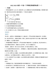 安徽省合肥市第一中学2022-2023学年高一生物下学期素养拓展（一）试题（Word版附解析）