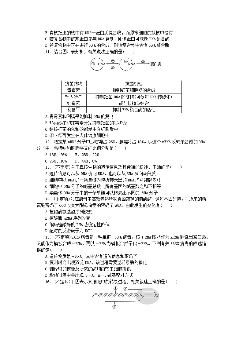 2023版新教材高中生物第4章基因的表达第1节基因指导蛋白质的合成课时作业新人教版必修2第3页