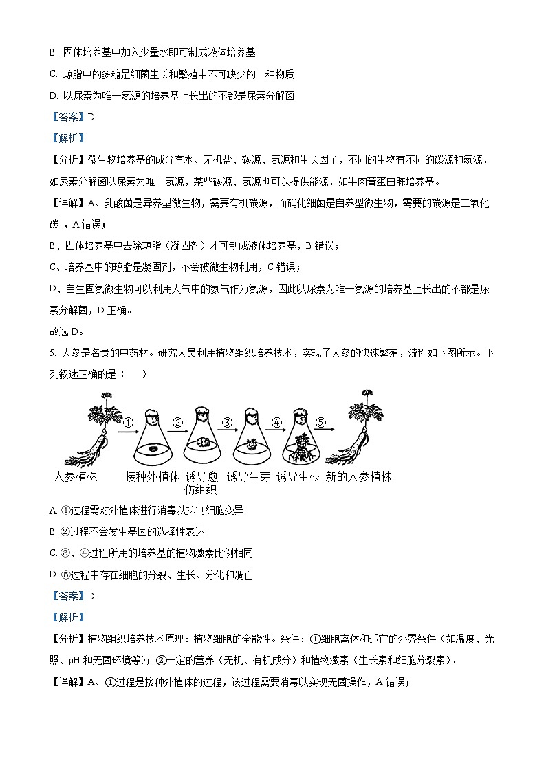 精品解析：甘肃省定西市临洮中学2022-2023学年高二下学期期中生物试题（解析版）03