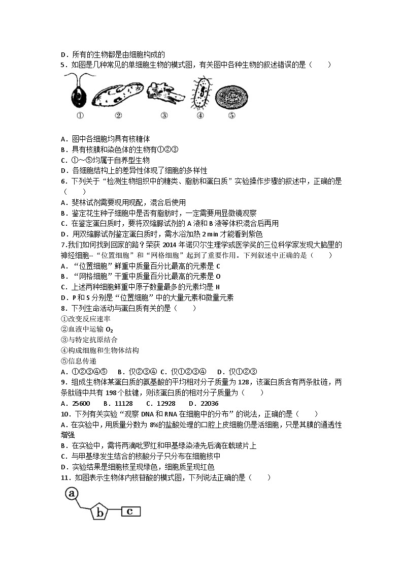 宁夏吴忠市吴忠中学2021-2022学年高二上学期期中考试生物试题02