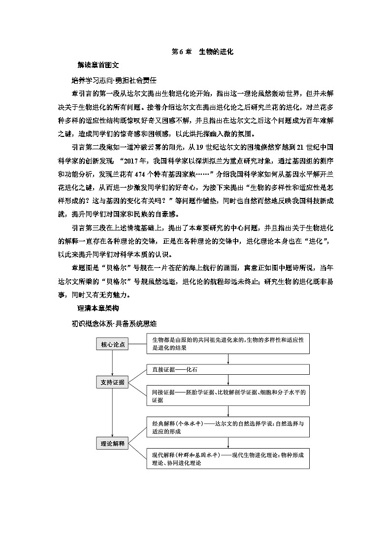 人教版高中生物必修2第6章生物的进化学案含答案01