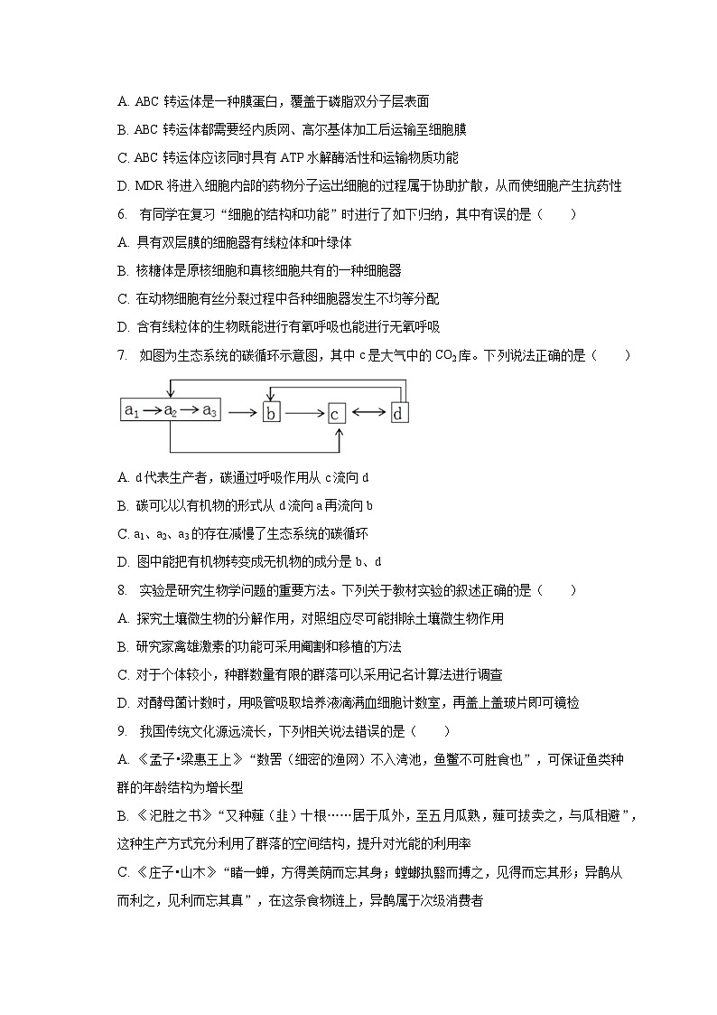 2022-2023学年江西省宜春市上高二中高二（下）月考生物试卷（3月份）（含解析）第3页
