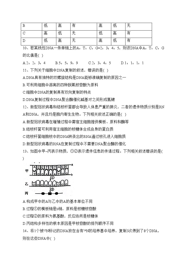 黑龙江省哈尔滨市六校2021-2022学年高一下学期期末联考生物试卷(含答案)03