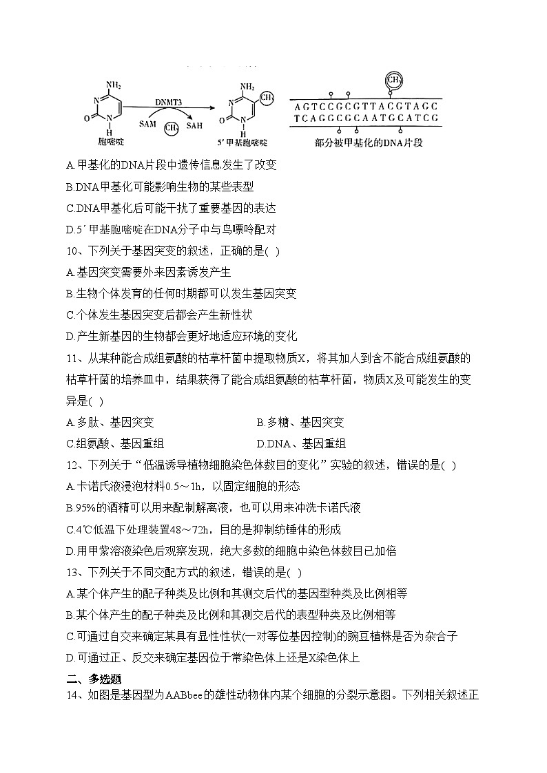 元氏县第四中学2021-2022学年高一下学期期末考试生物试卷(含答案)03