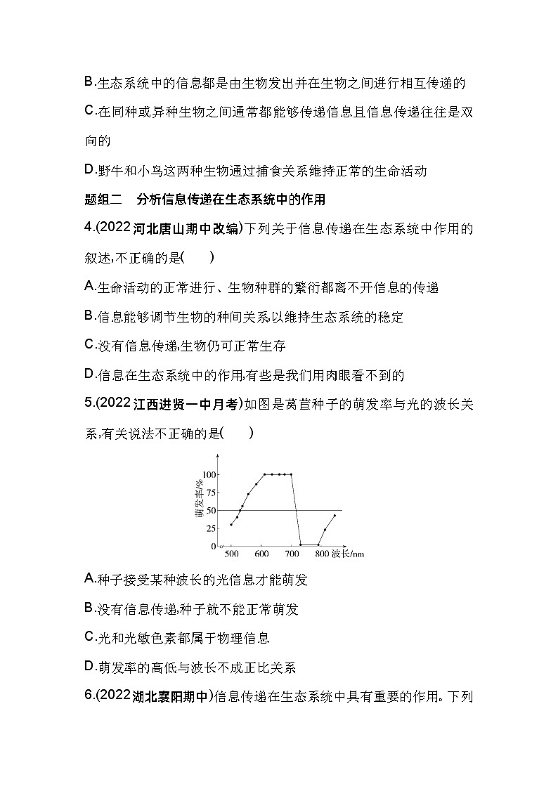 2023版高中同步新教材选择性必修2人教生物 第3章 生态系统及其稳定性 第4节 生态系统的信息传递第2页