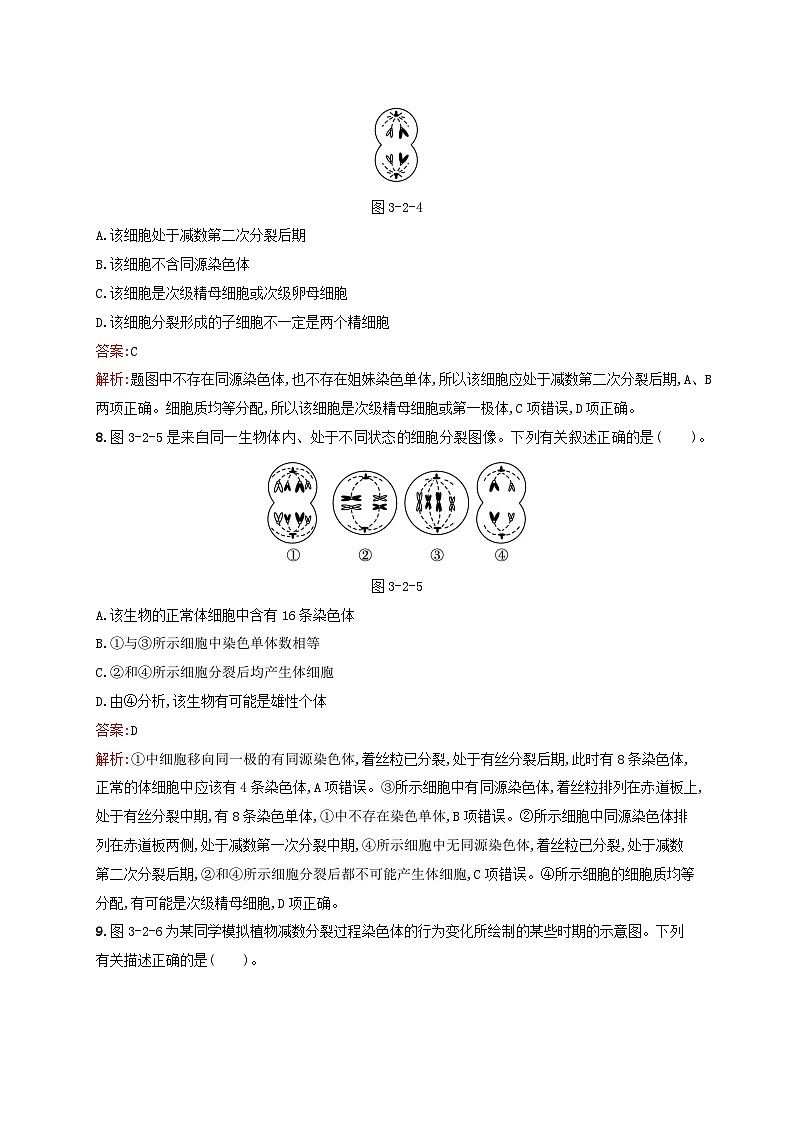 新教材适用2023年高中生物第3章遗传信息在亲子代之间传递第2节减数分裂与配子形成课后习题北师大版必修2第3页