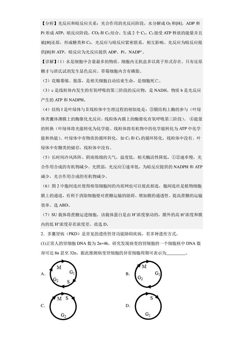 2022-2023学年上海市复旦大学附中高二下学期期中等级性考试生物试题（解析版）第3页