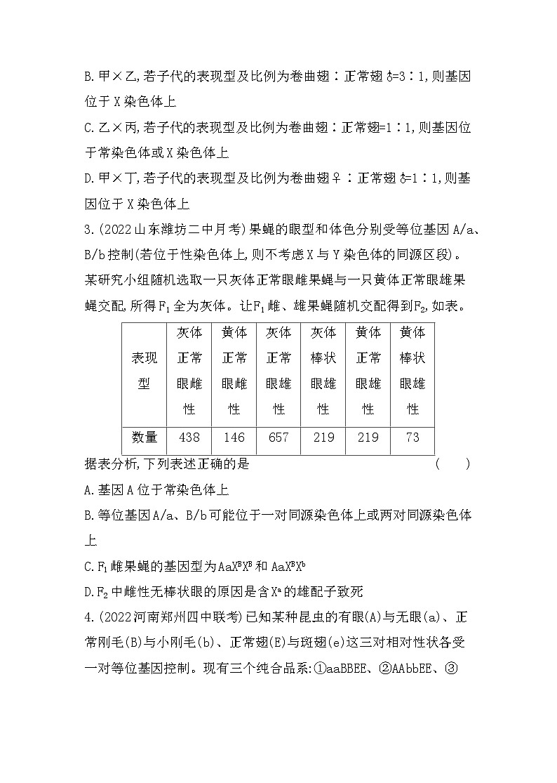 2023人教版高中生物必修2 遗传与进化 第2章   基因和染色体的关系 专题强化练3 探究基因在染色体上的位置第2页