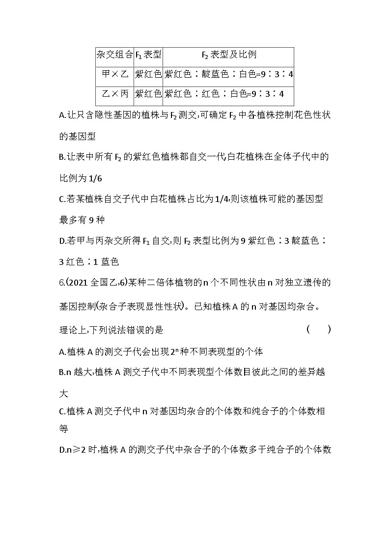 2023人教版高中生物必修2 遗传与进化 第1章 遗传因子的发现 综合拔高练第3页
