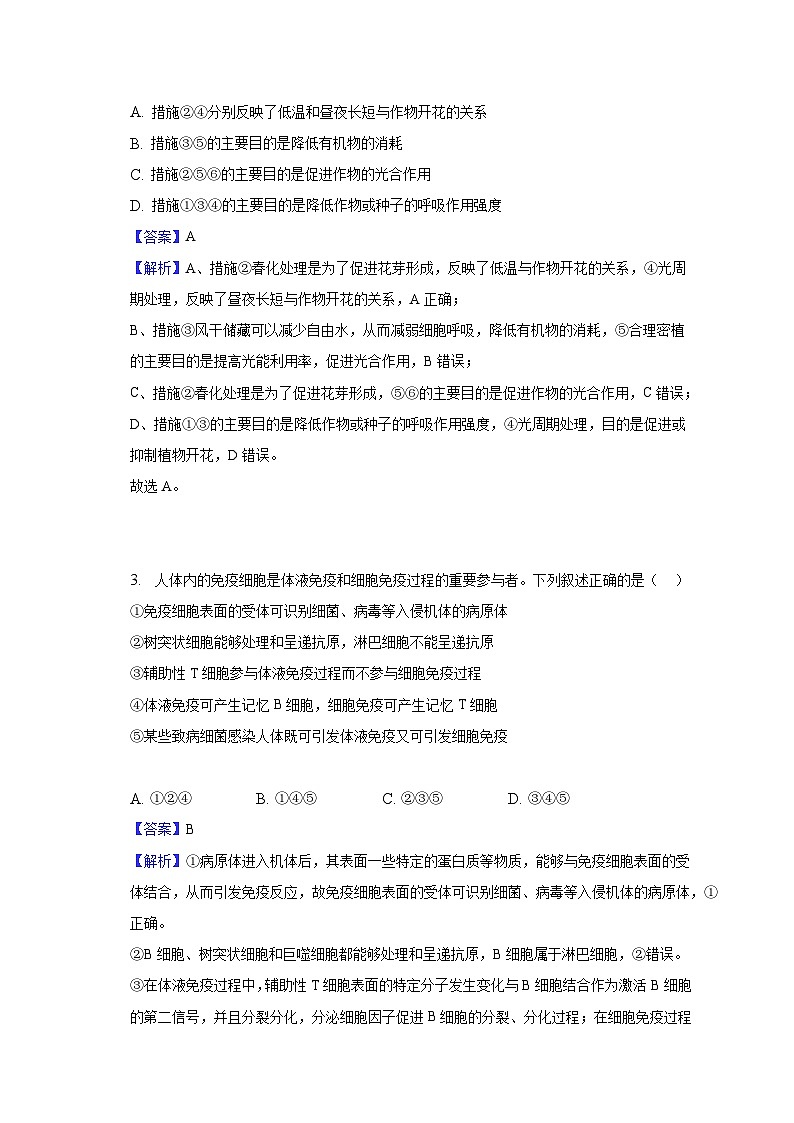 2023年全国统一高考理综生物试卷（新课标卷）-教师用卷02