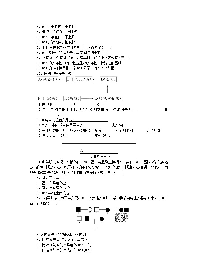 新教材2023版高中生物课后分层检测案12基因通常是有遗传效应的DNA片段新人教版必修202