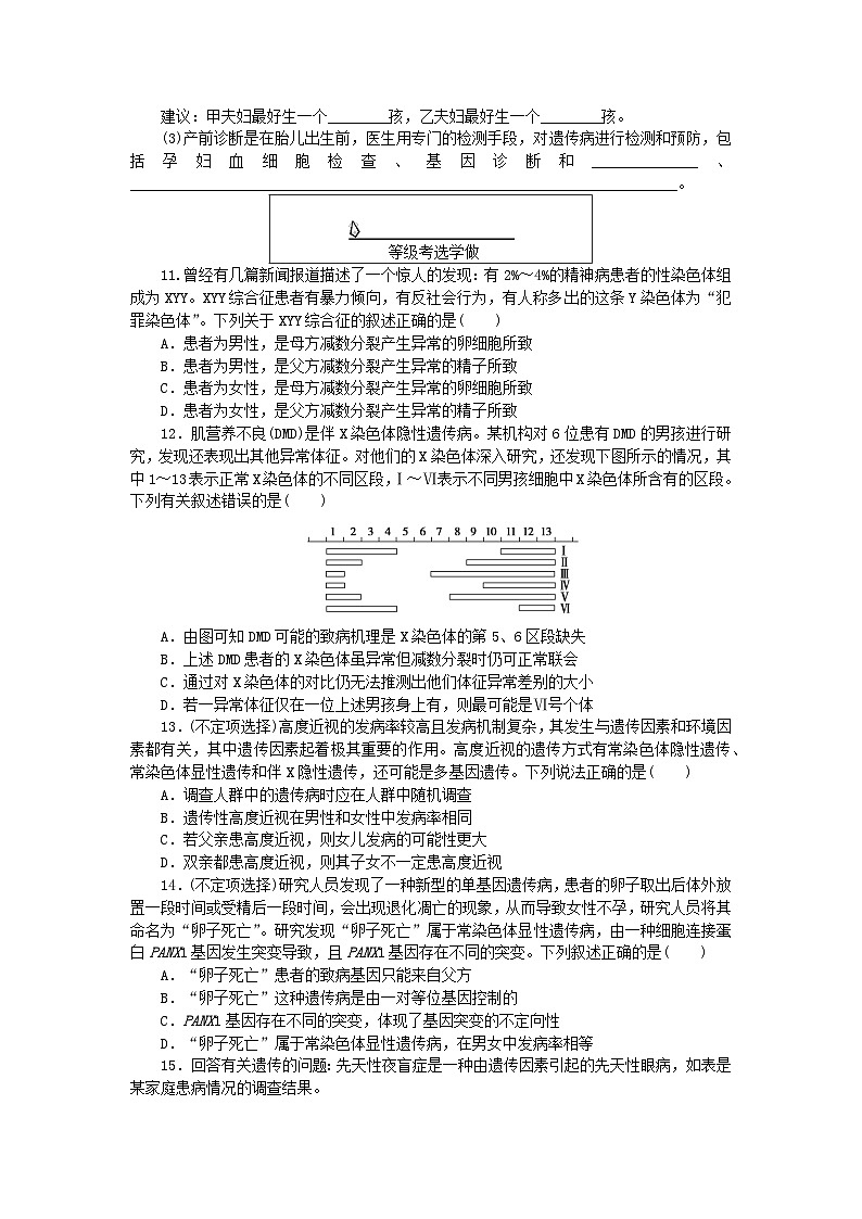 新教材2023版高中生物课后分层检测案17人类遗传病新人教版必修2第3页
